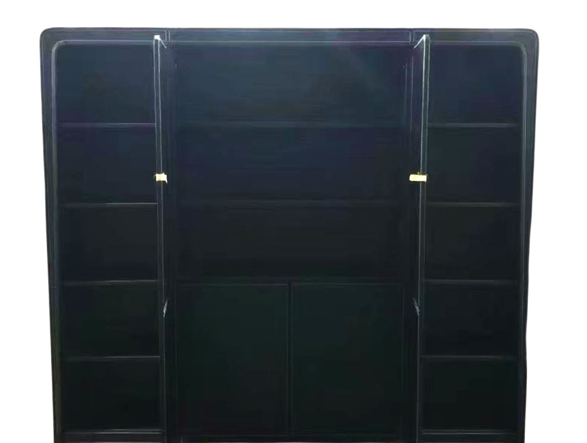 Büromöbel Büro Schrank Aktenschrank Pompeji schwarz 2.18x1.8x0.4m Büro Homeoffice Arbeitszimmer