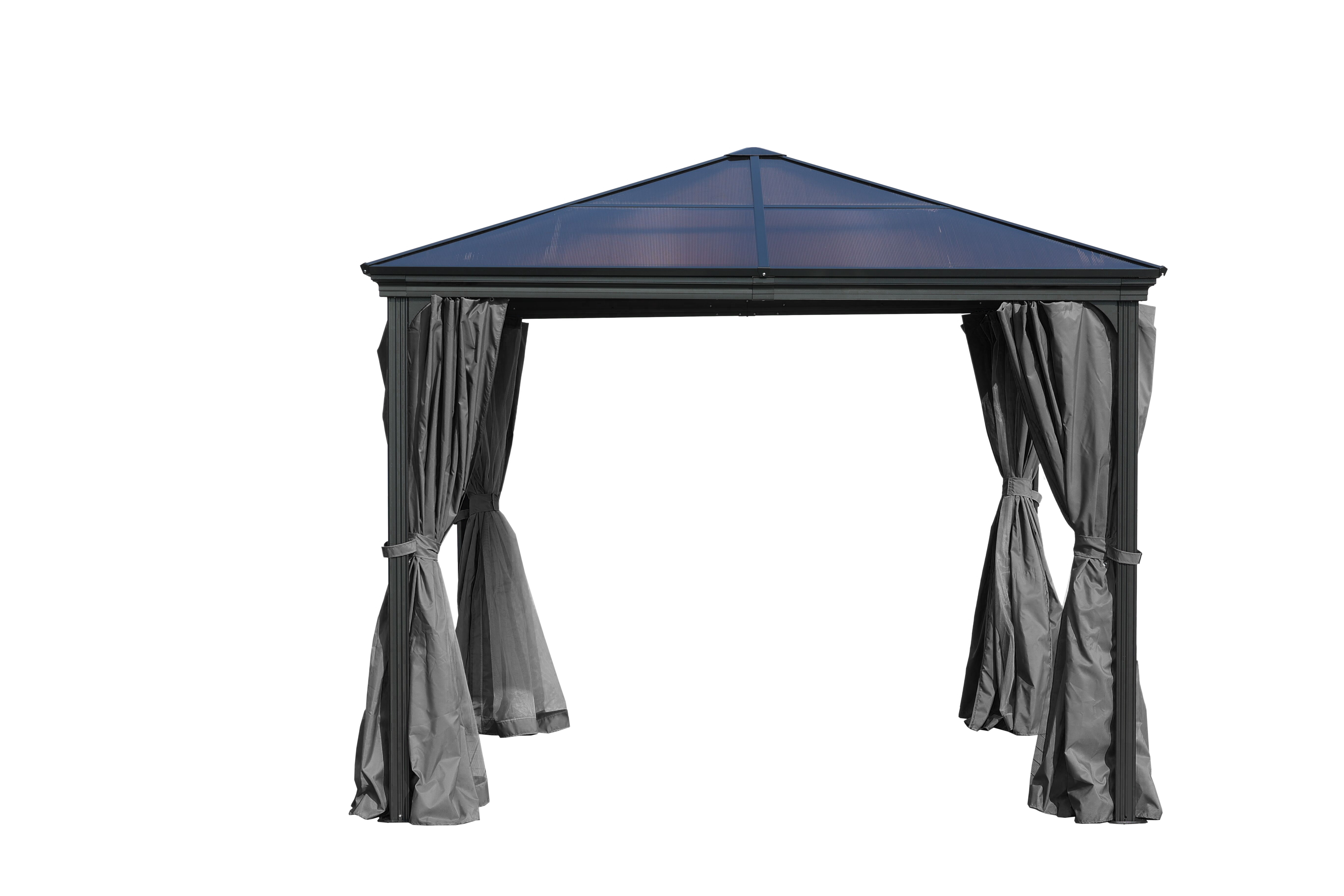 Garten Pavillion Suez aus Aluminium mit festem Dach 23015