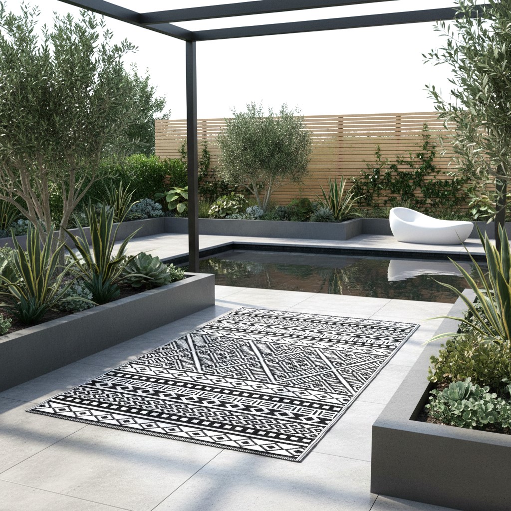 Garten Outdoor Teppich Scarlett 150x240cm schwarz von Jet-Line