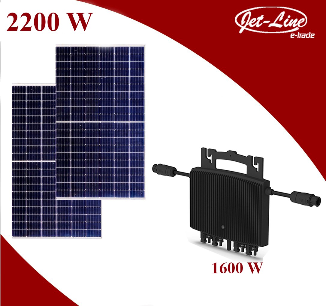 Balkonsolaranlage Solaranlage 2200 W Wechselrichter 1800 W drosselbar