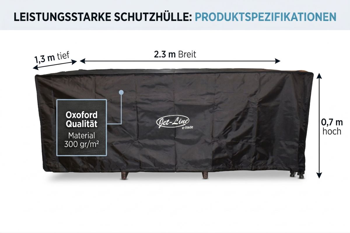 Abdeckplane Gartenmöbel 2,3 x 1,3 x 0,7 m Winterqualität