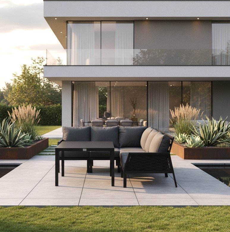 Gartenlounge Set Ariana schwarz 2. Wahl Aluminium