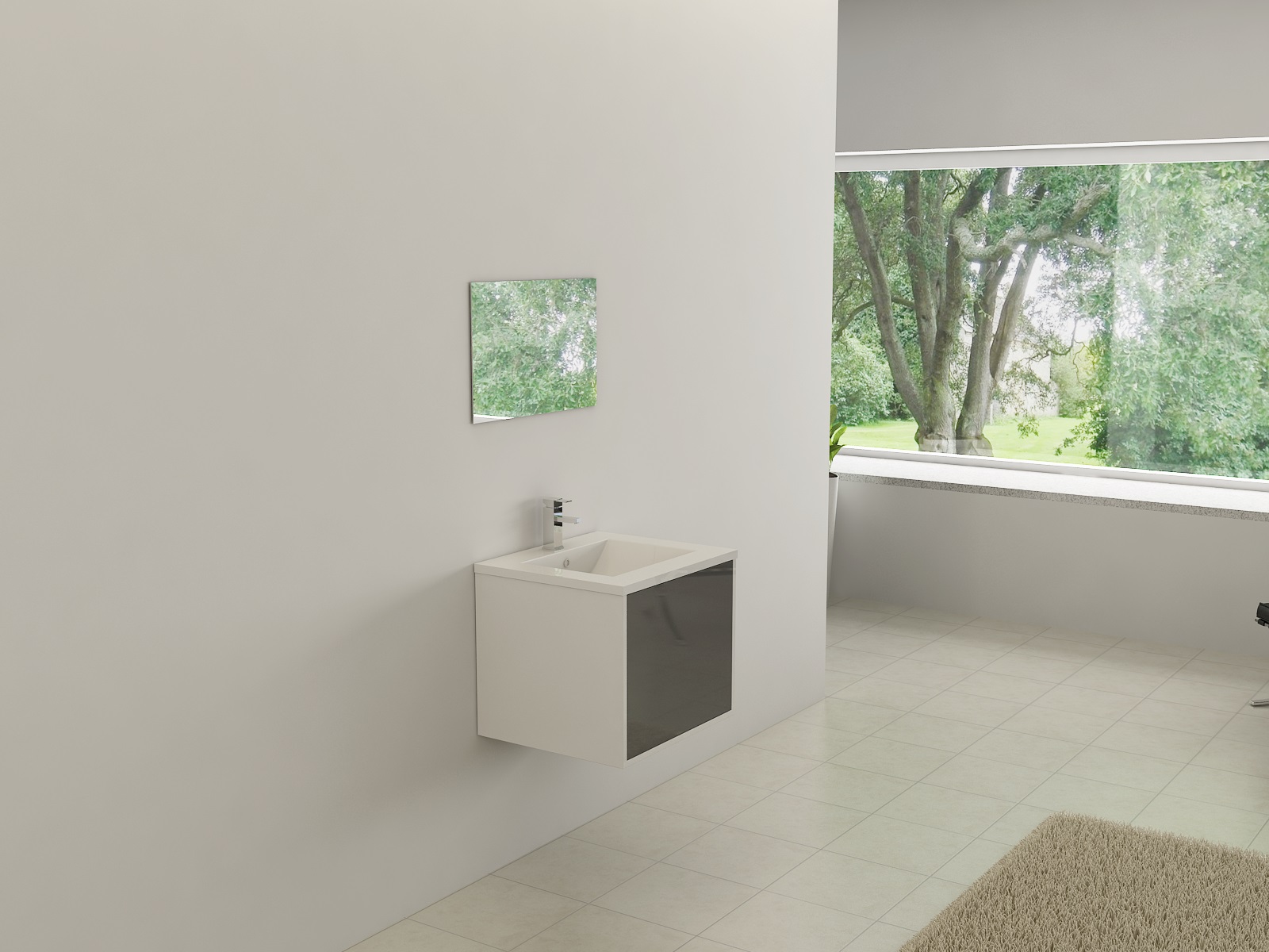 Jet-Line Bath-Set 'Linz' grey, high-gloss, new