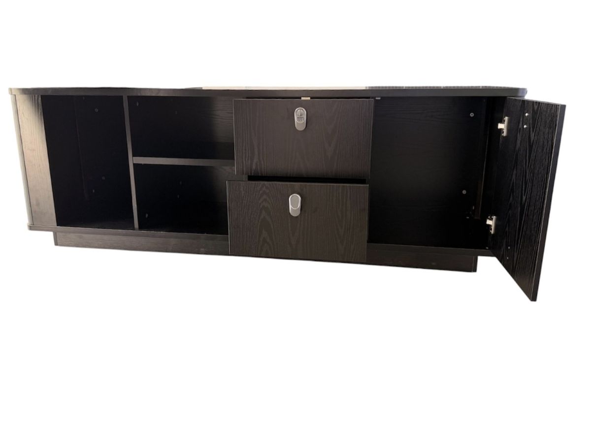 Chef Schreibtisch Eckschreibtisch Porto links schwarz 220x180x75 Büromöbel