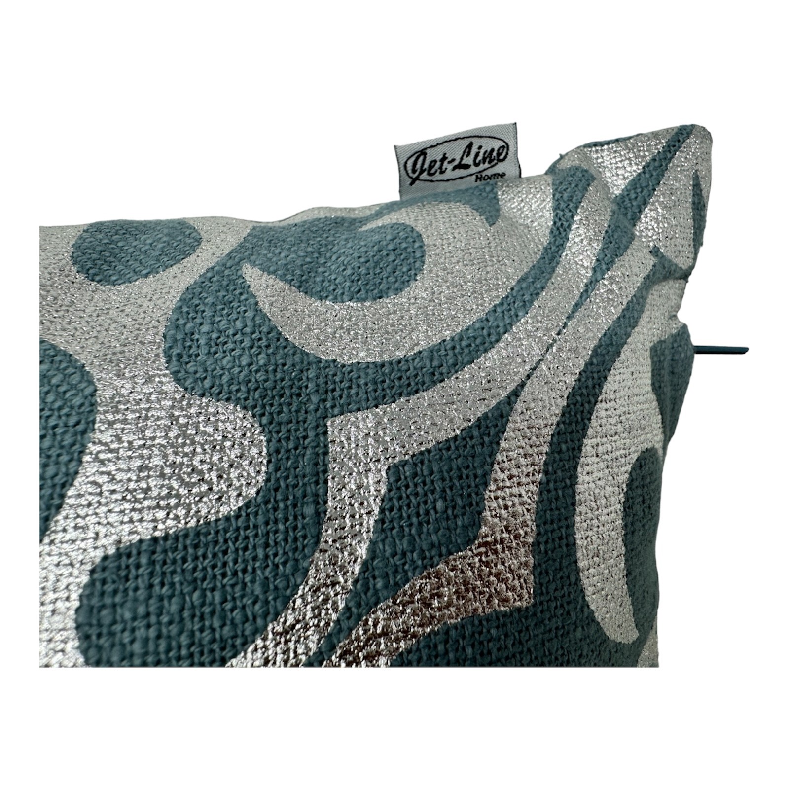 Jet-Line® 2-er Deko Kissen Set Ornament - Silber 40x40 cm Sofakissen Indoor mit Füllung