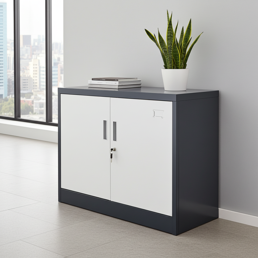 Aktenschrank SARATOW dunkelgrau weiss