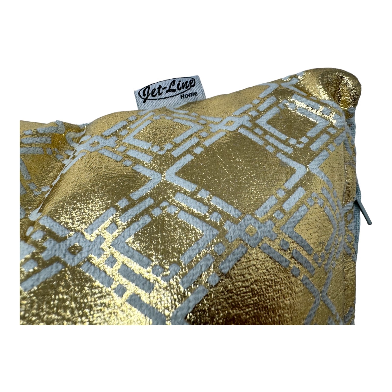 2-er Deko Zier Kissen Set Raute Gold 40x40 cm Sofakissen für Indoor mit Füllung