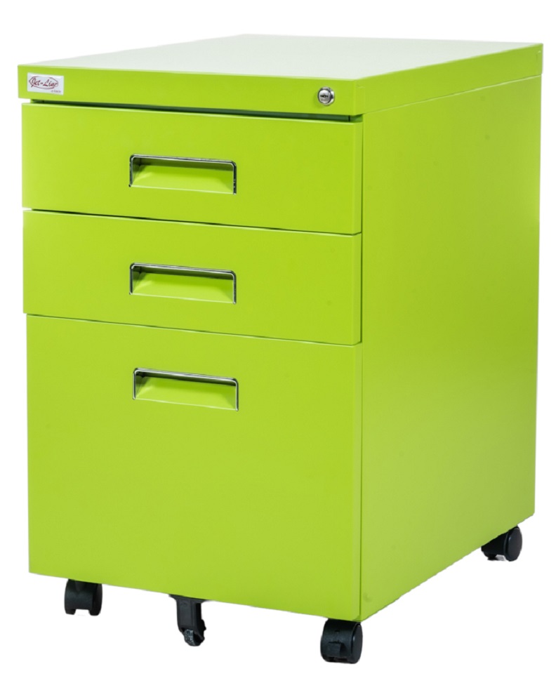 Jet Line PAUL Office Roller Container green knock down