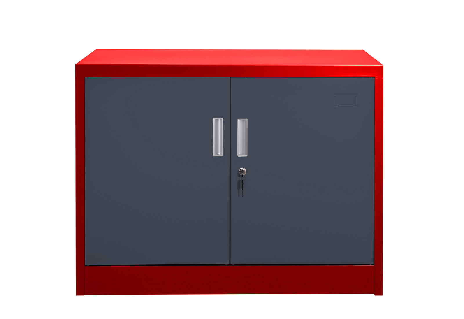 Steel Office-Cabinet "Saratow", red/dark-gray