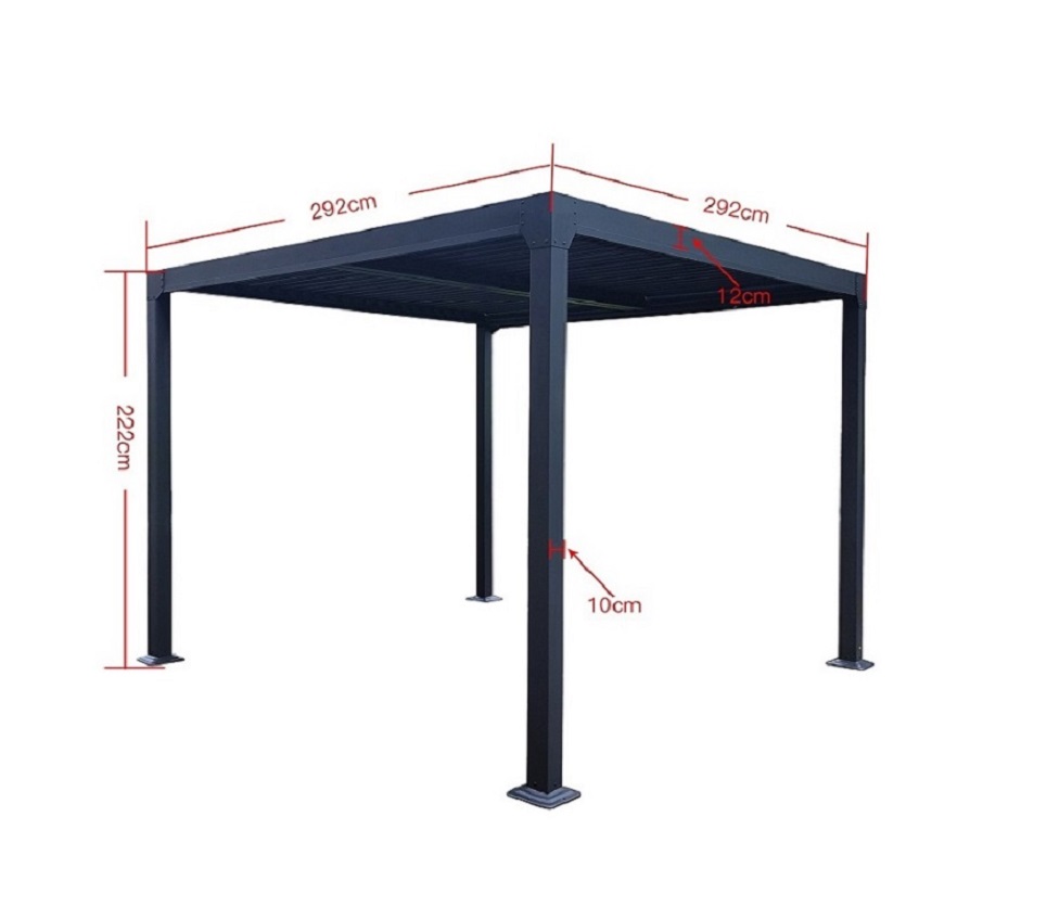 Pavillon Lamellendach Gartenzelt Gartendach Dubai II 3x3m Aluminium