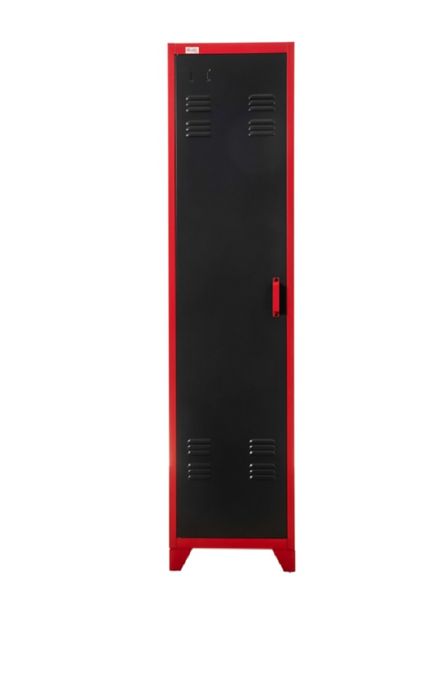 Steel Office-Cabinet PETROW red-anthracite/dark-gray locker