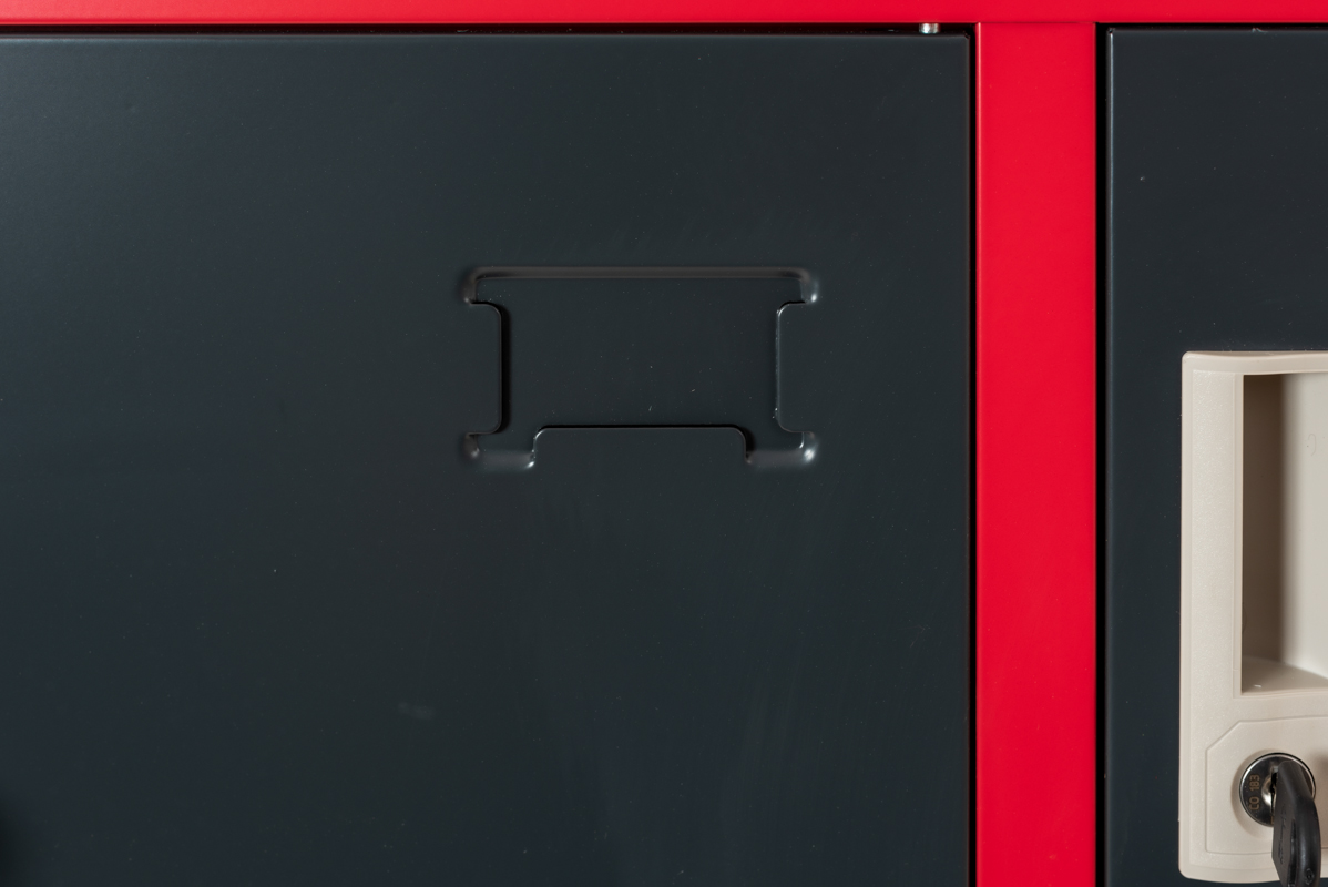 Steel Office-Cabinet BUDAPEST locker 1door red-dark grey