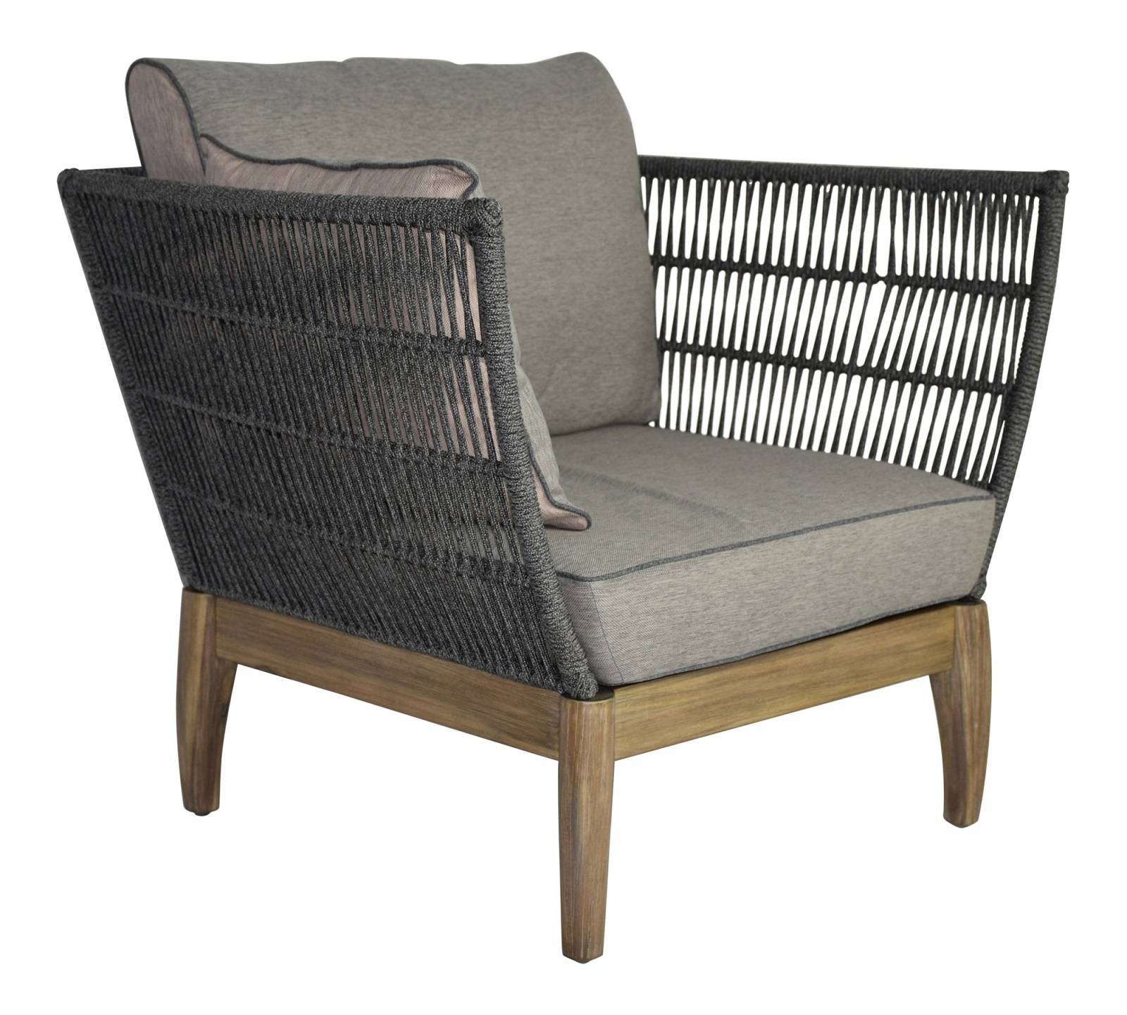 Garden furniture set Puerto Rico in grey with rope winding