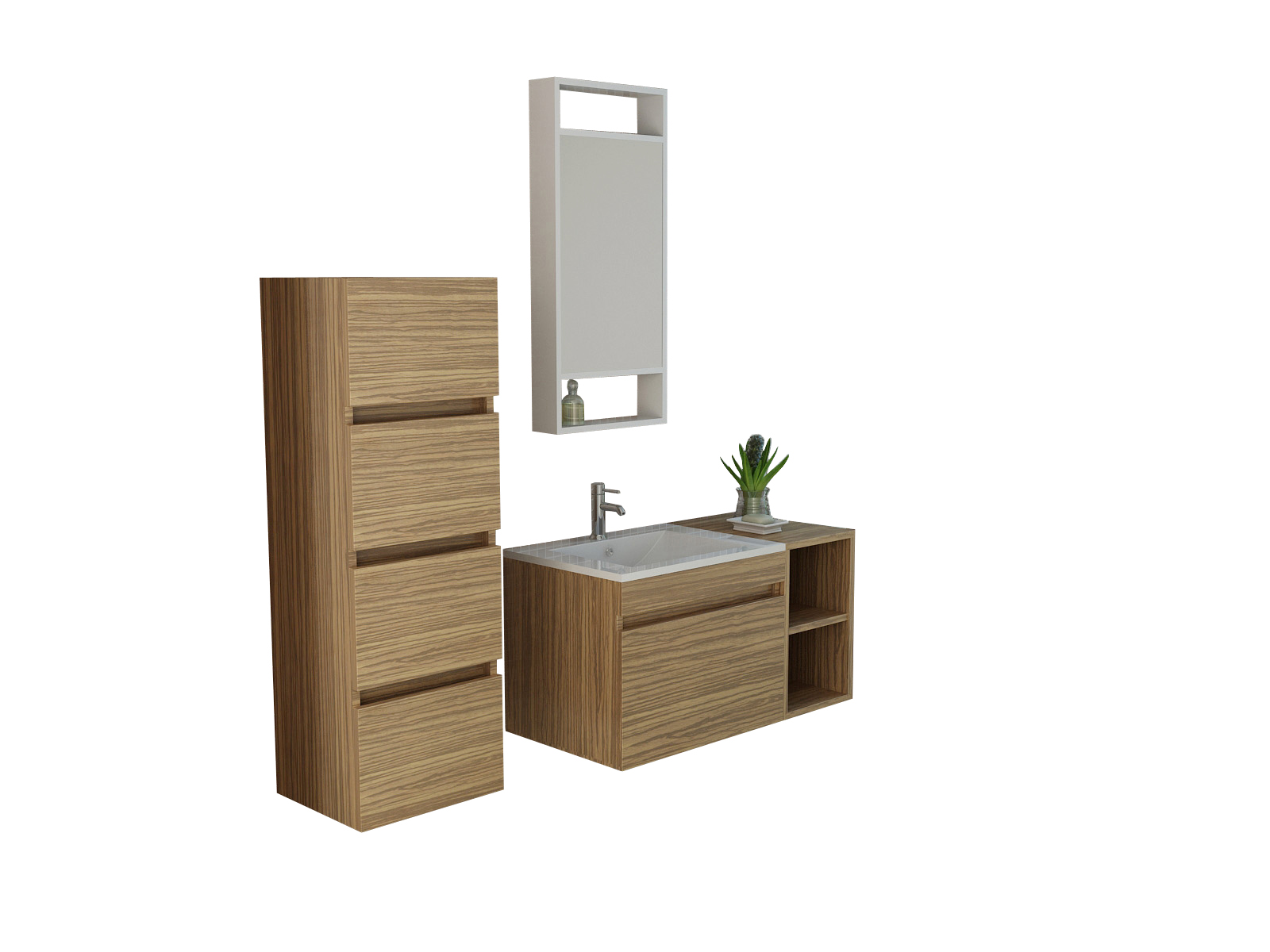 Lavatory Set Innsbruck zebra wood look