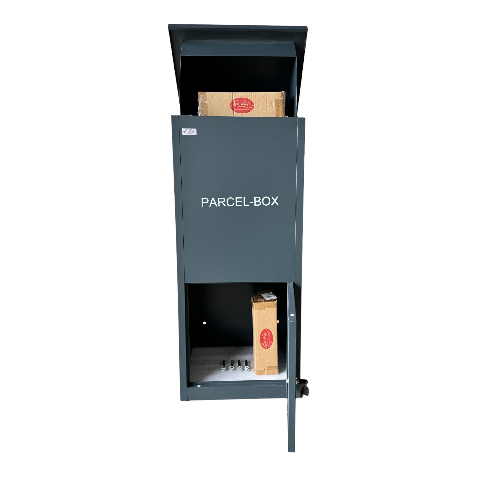 Jet-Line® | Paketbox |Paketablage Briefbox mit Paketfach Gr.XX L | Metall anthrazit 99,5x35x45,5cm