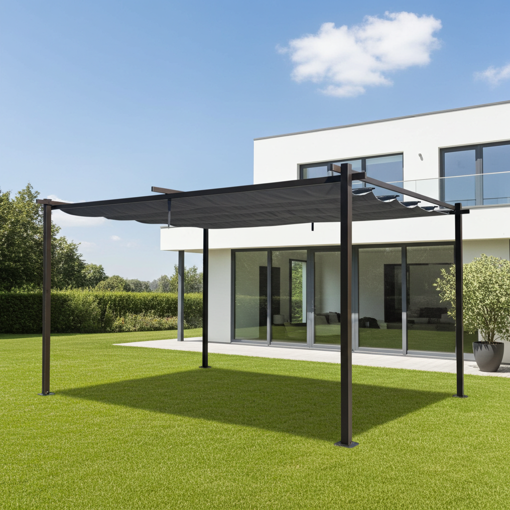 Jet-Line | Pergola Aluminium | Pavillon | Kairo light | Terasse Sonnenschutz| Garten | 3 x 3 Meter