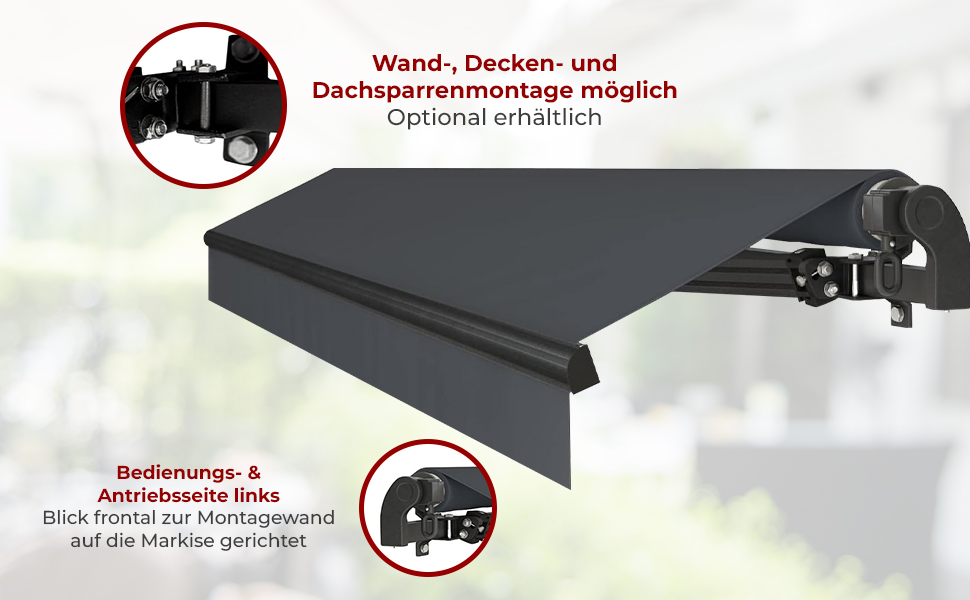 Markise Sunshine anthrazit-anthrazit 3,95x2,5 m Beschattung Jet-Line Balkon
