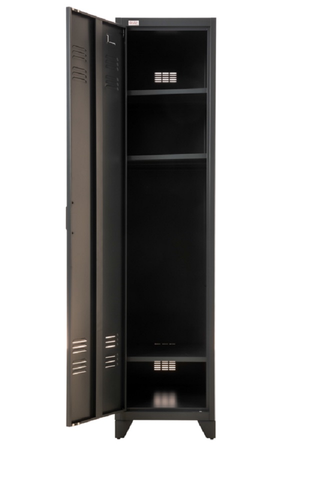 Steel Office-Cabinet PETROW anthracite/dark-gray-white locker