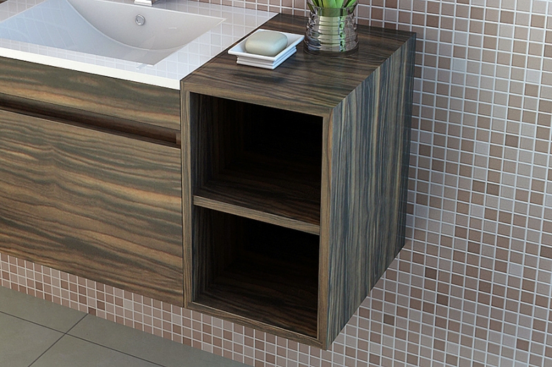 Bathroom Middle Cabinet Brixen (wood look "dark zebra")
