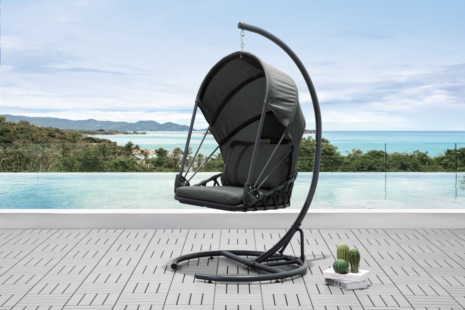 Hanging Chair SATURNA anthracite