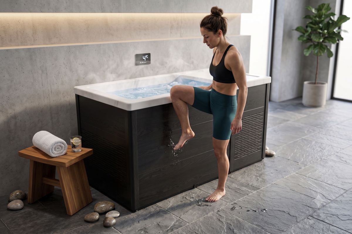 Eiswanne Badewanne Saunawanne Kaltwanne NARSARA marmorweiß-anthrazit
