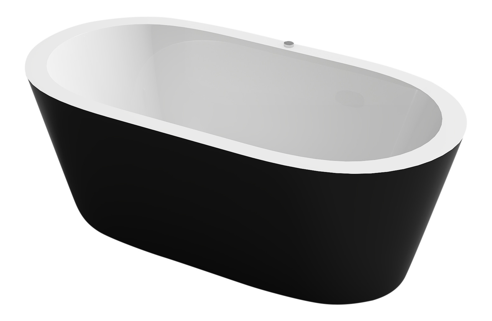Badewanne MAGGIORE schwarz 170 x 80 cm