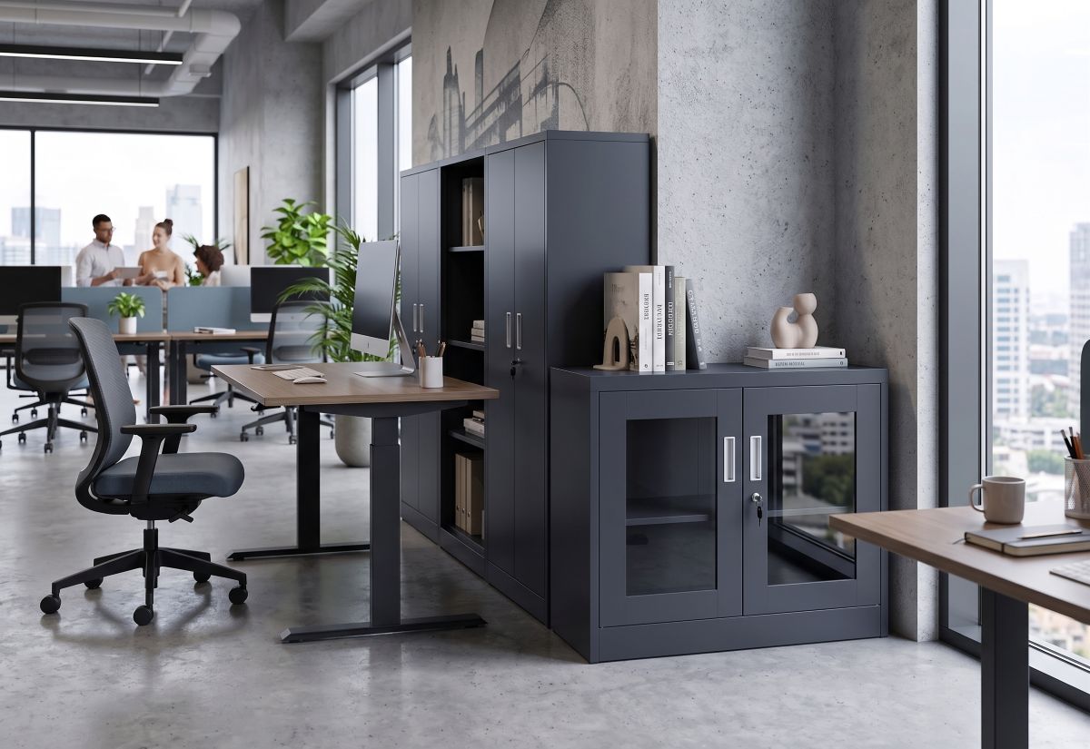 Büroregal, Schrankwand, Spind, Vitrine, Flachbildschirm