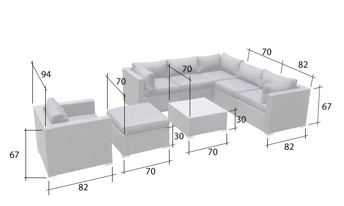 Garden furniture Lounge Set Kampen