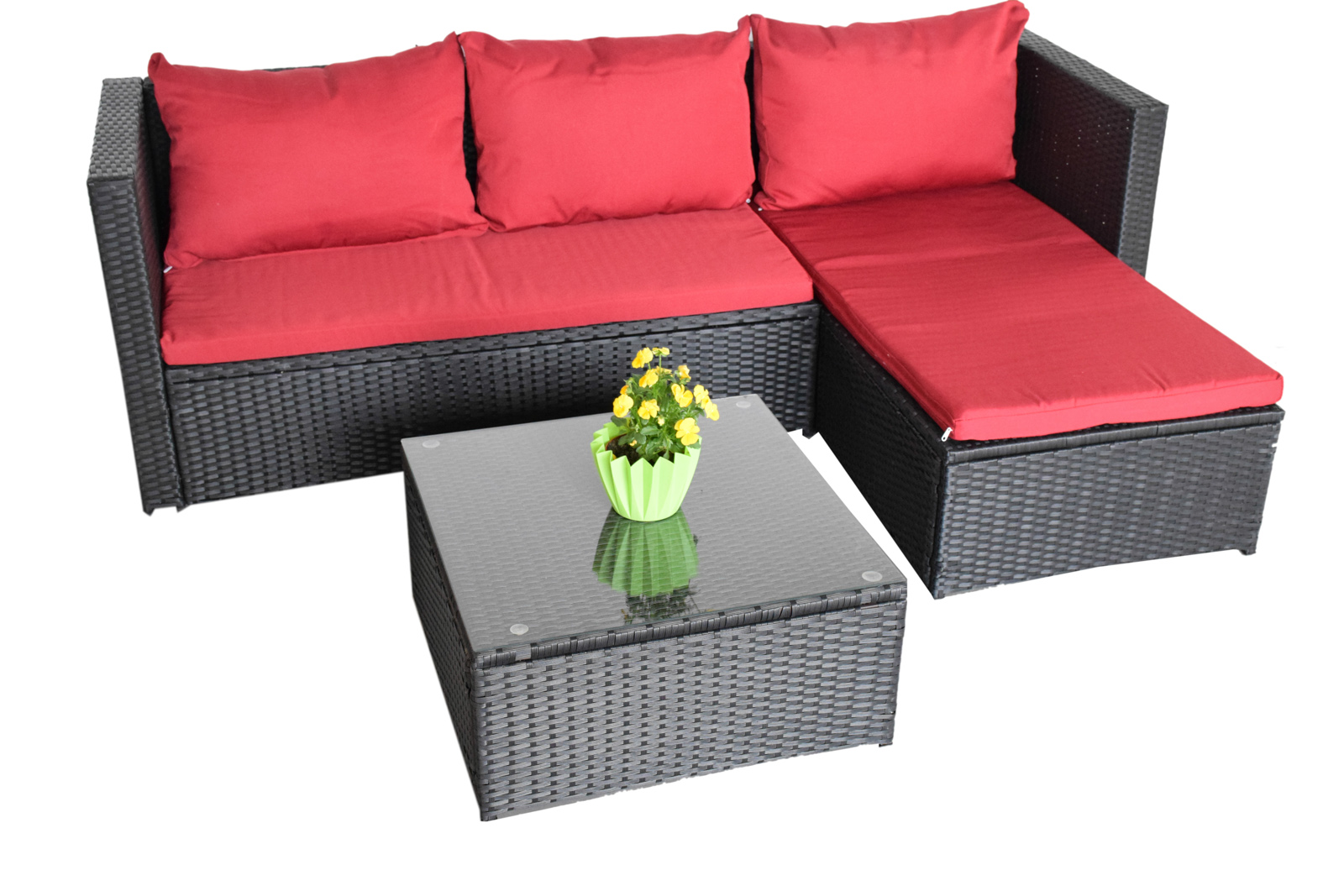 Garden furniture Bergen III black red