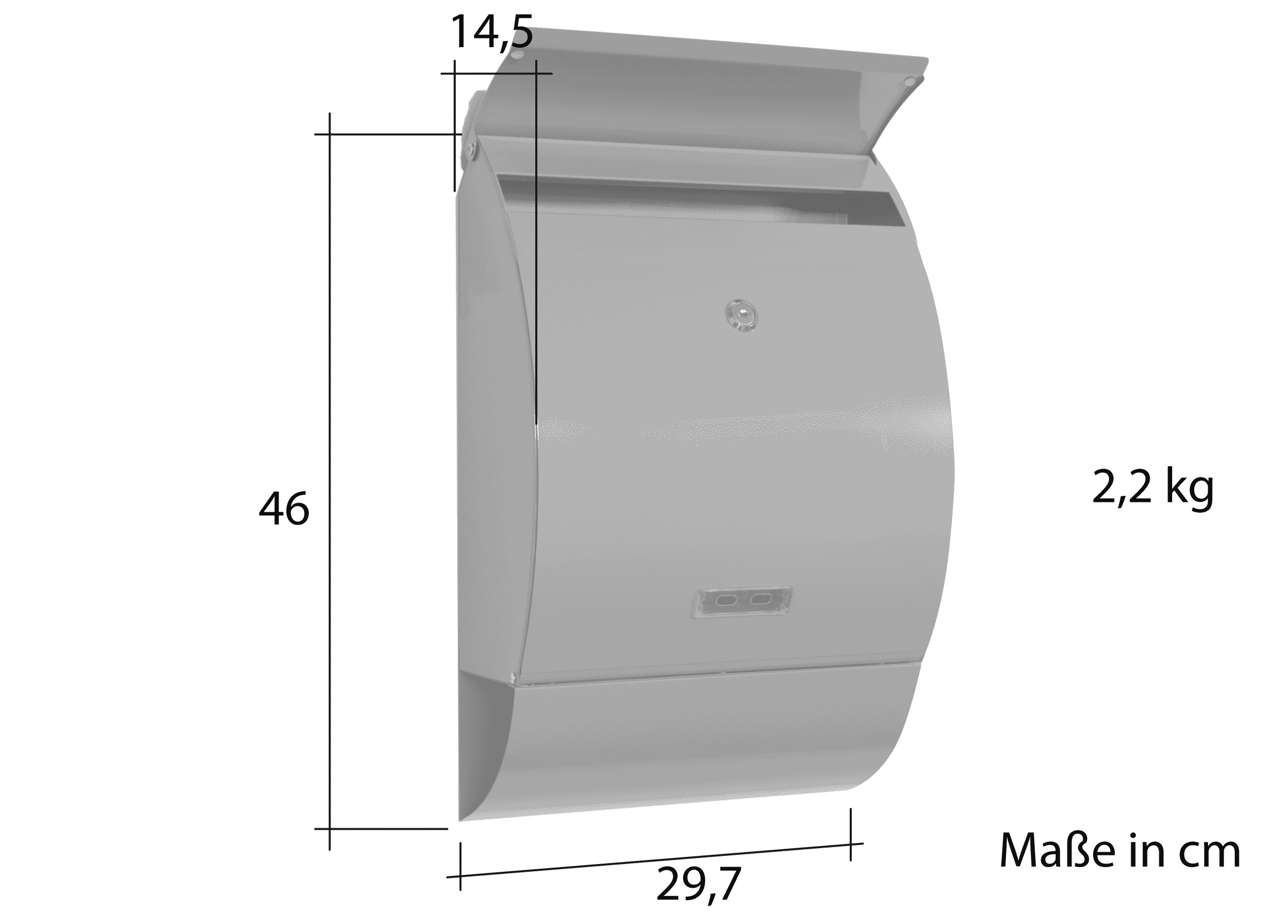 Letterbox 'Jet-Box', anthracite - with viewing window