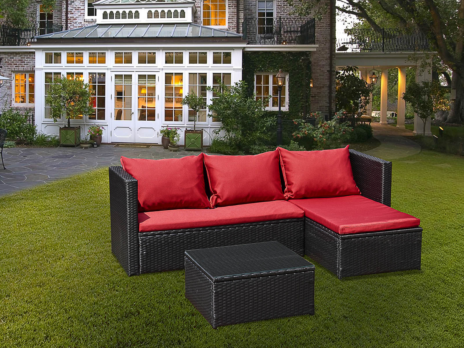 Garden furniture Bergen III black red