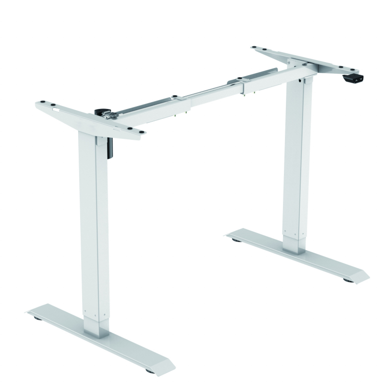 Jet-Line höhenverstellbarer Schreibtisch Gestell inklusive Tischplatte 140 x 70 cm weiss