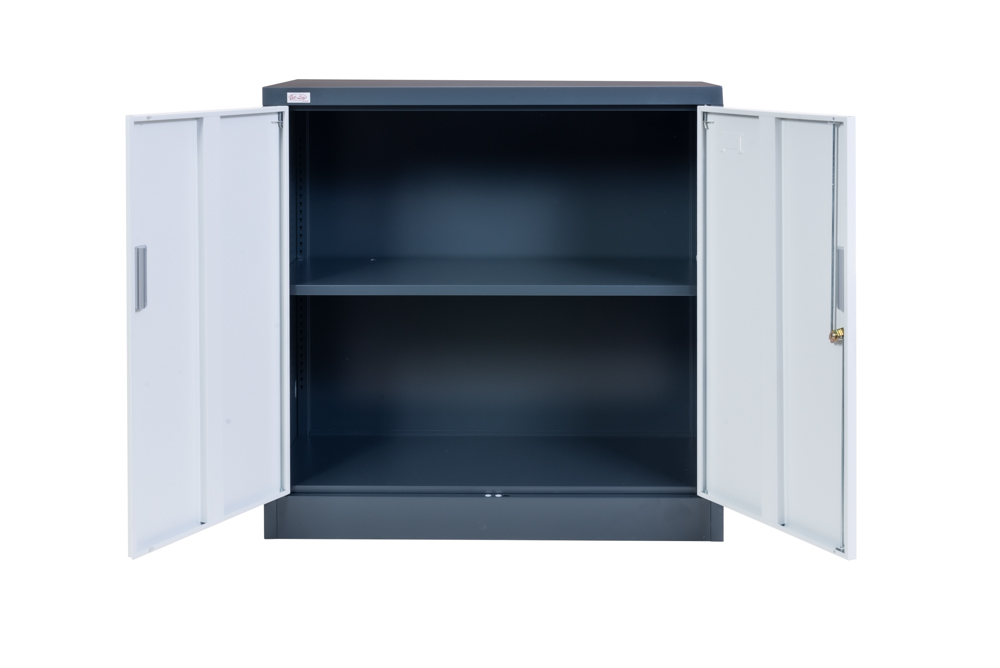 Aktenschrank KIEW weiss dunkelgrau 90x40x90cm