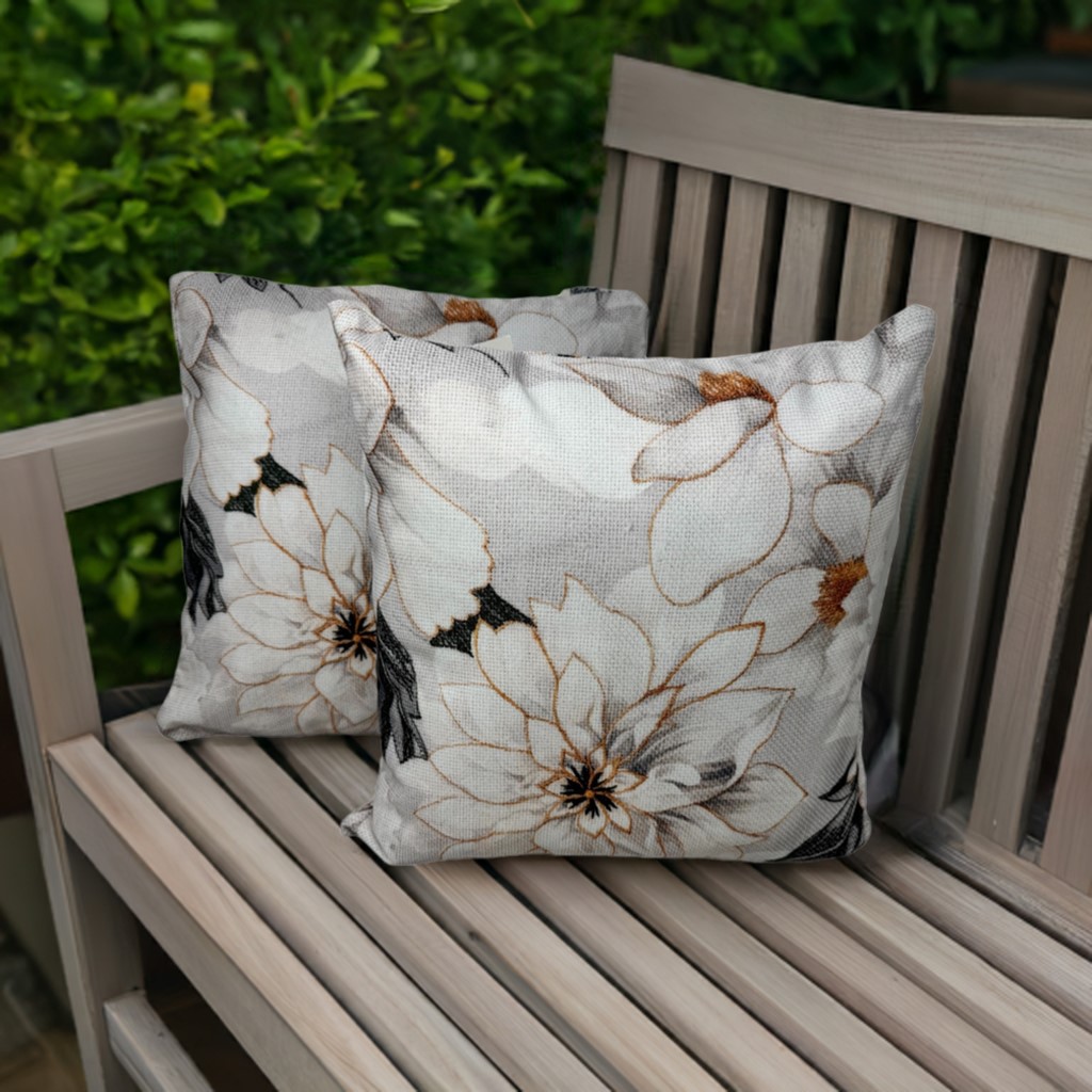 2-er Deko Kissen Set Pfingstrose 40x40 cm Sofakissen für In- und Outdoor mit Füllung