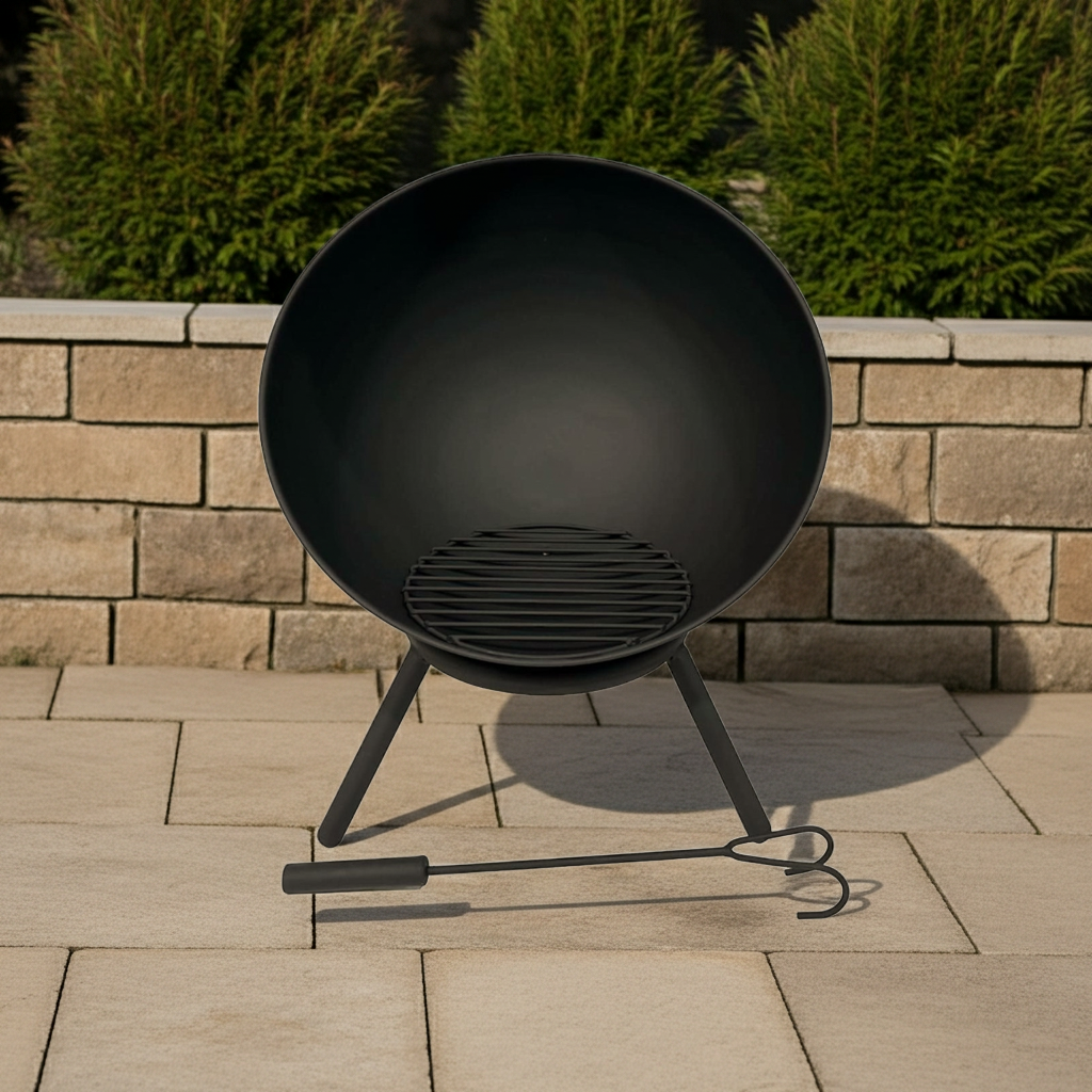 Feuerschale NAVARO schwarz lackiert Feuerstelle Feuerkorb