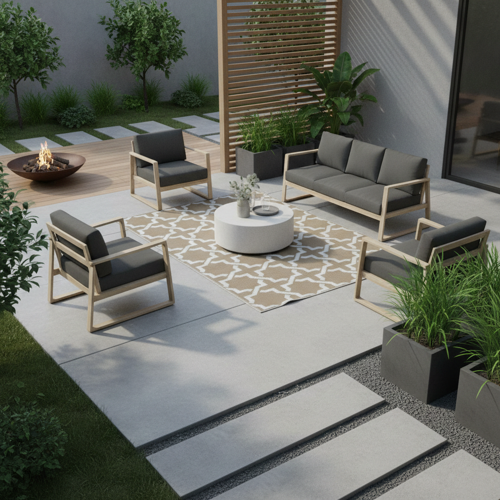 Gartenteppich Kunststoffteppich Modern braun 120x180 cm