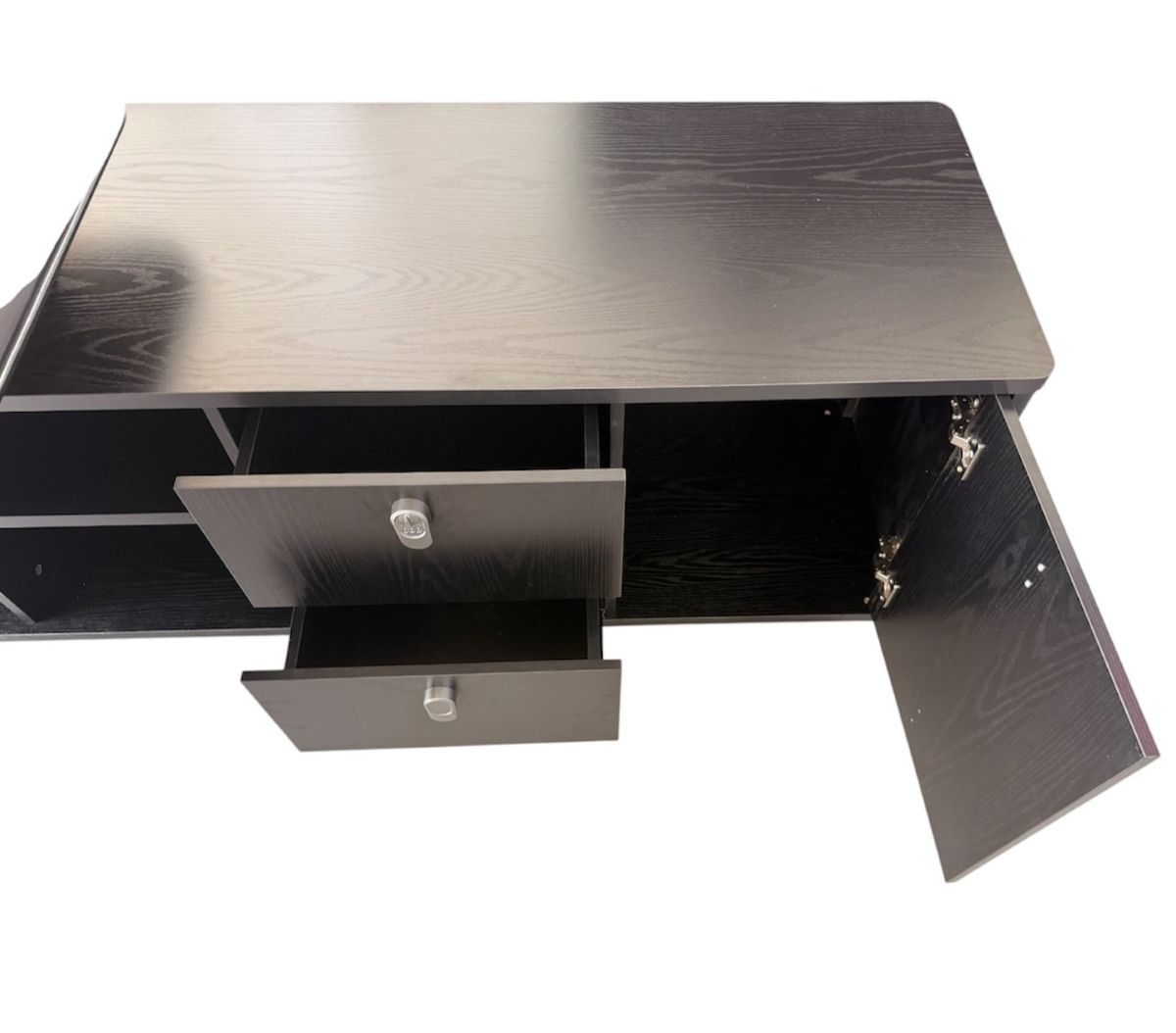 Chef Schreibtisch Eckschreibtisch Porto links schwarz 220x180x75 Büromöbel