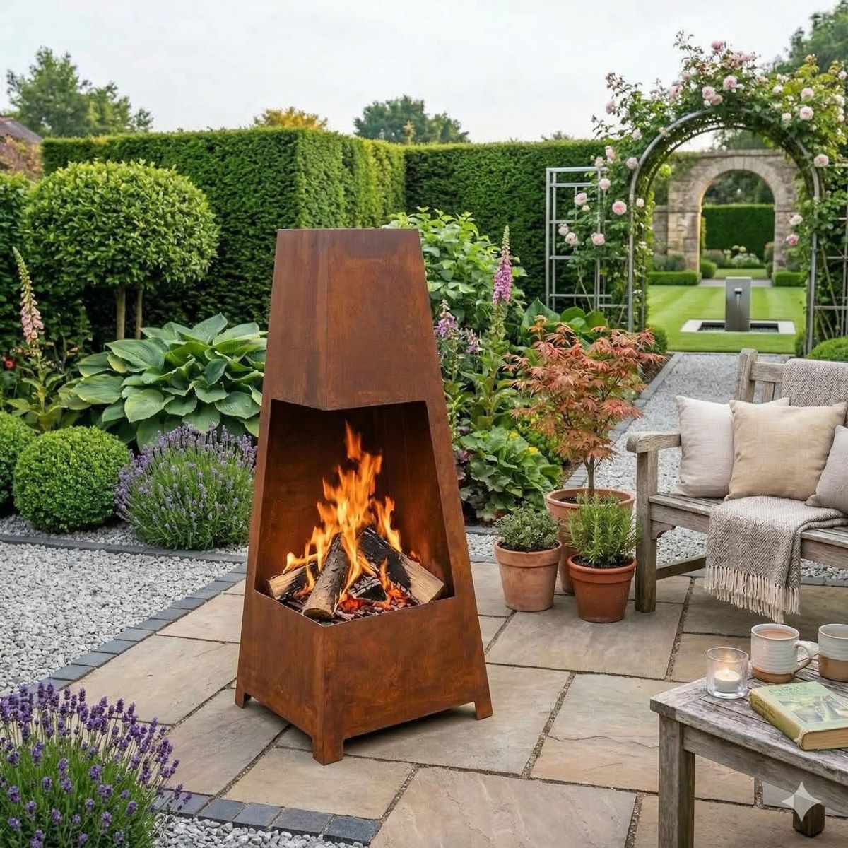 Feuerstelle Burbank Rostoptik