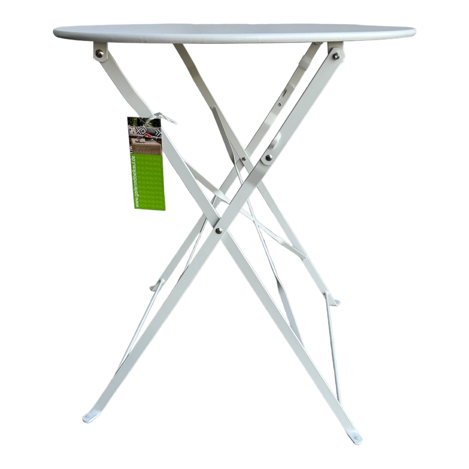 Jet-Line | Bistro Gartenmöbel Set | weiss | Tisch mit 2 Klappstühlen | Terrasse | Balkon | Garten