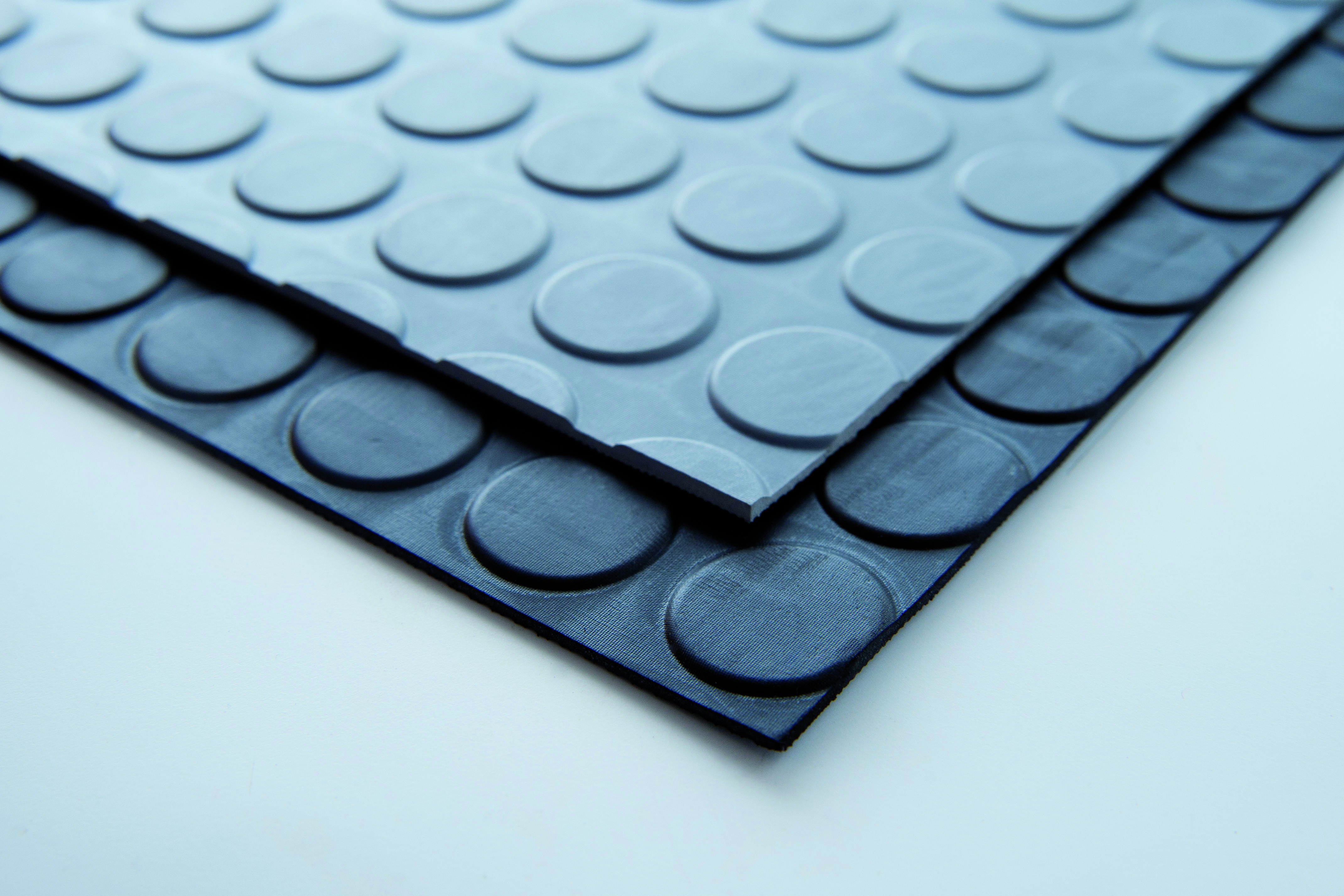 Gummimatte COIN 120 cm grau