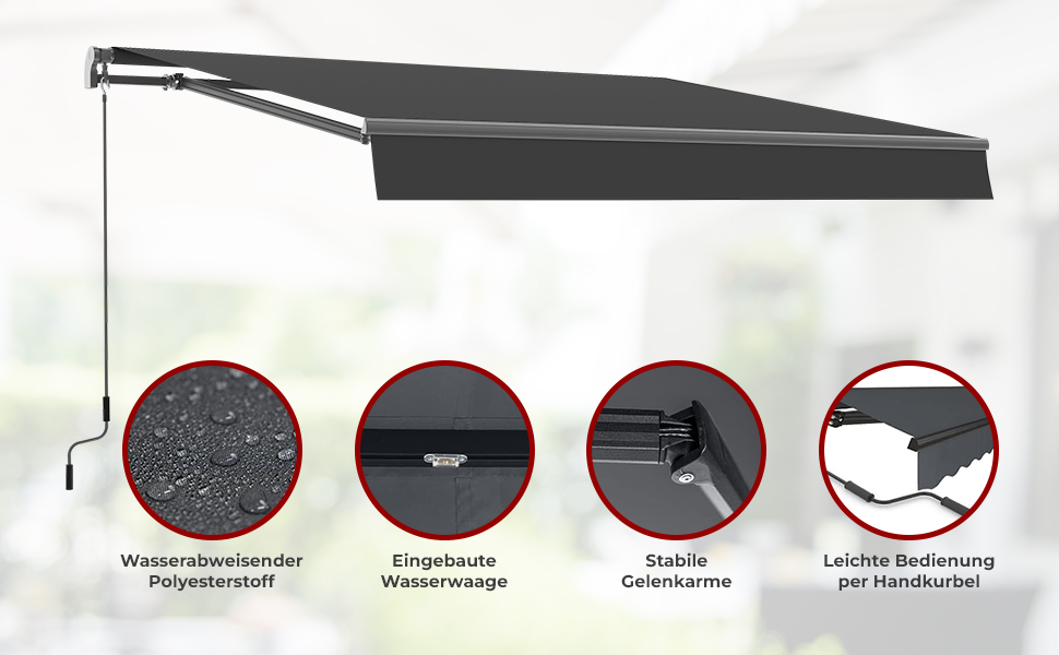 Markise Sunshine anthrazit-anthrazit 3,95x2,5 m Beschattung Jet-Line Balkon