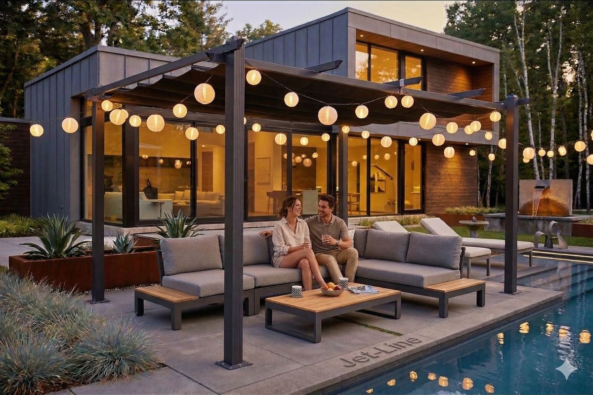 Pavillon Gartenpavillon 3x4m Luxor anthrazit aus Aluminium UV-Schutz wasserabweisende Überdachung