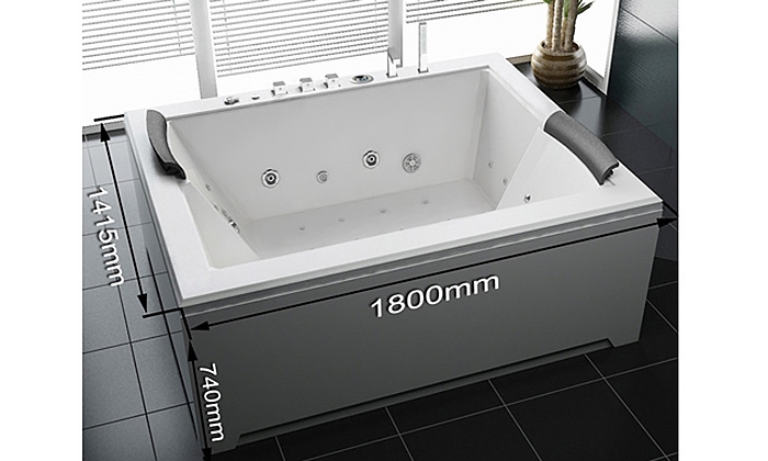 Whirlpool Spa für 2 Personen Badewanne BABILON weiss XXL Vollausstattung