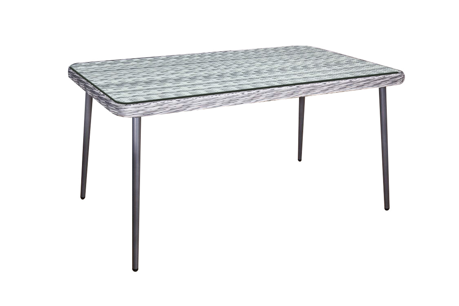 Garten Essgrupppe Lima Polyrattan Gartenmöbel  4 Personen grau Jet-Line