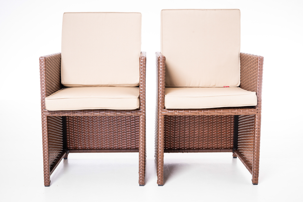Stühle BALI 2-er Set braun-beige