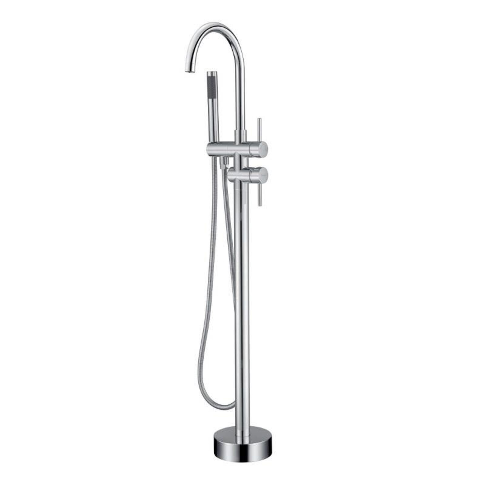 Jet-Line Bathtub Stand-Fitting, chrome plated - rounded version