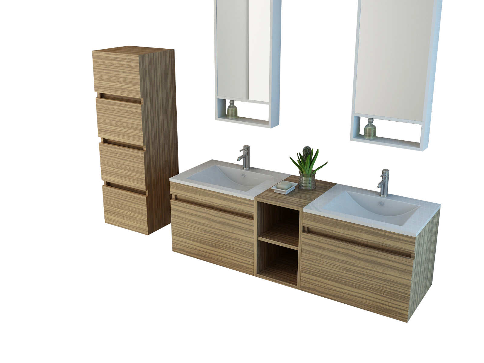 Lavatory Set Innsbruck zebra wood look