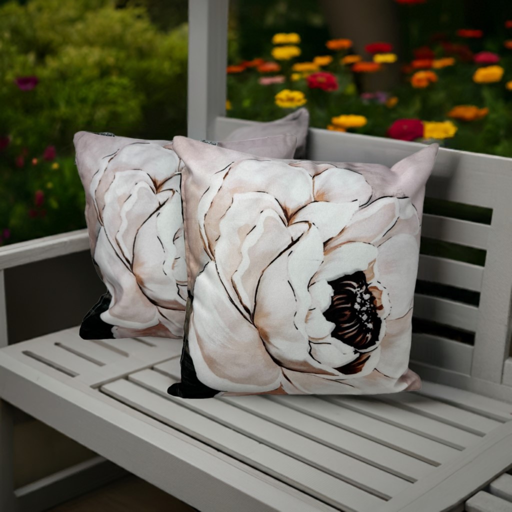 Jet-Line® 2-er Deko Kissen Set Rose 40x40 cm Sofakissen für In- und Outdoor mit Füllung