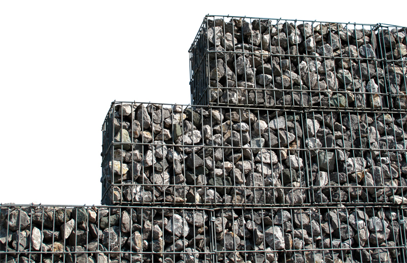 Set of 4 Stone Gabions 200 x 150 x 30 cm