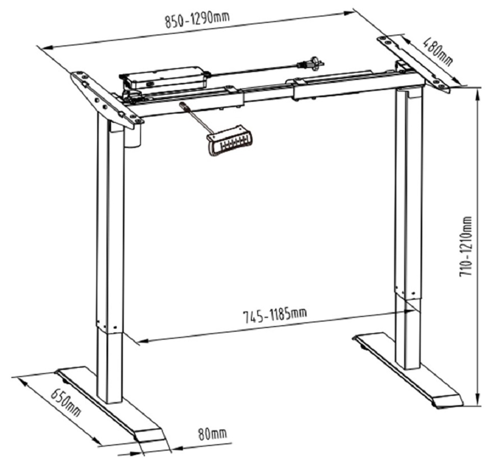 Motorized frame AURELIO for height-adjustable desk